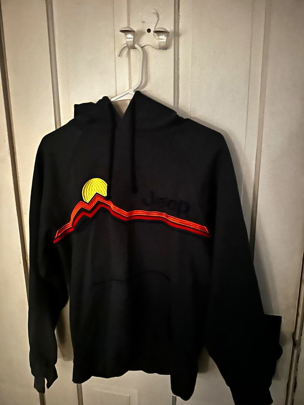 JEDCO M Black Pullover Fleece Cotton Hoodie Graphic Print Pockets